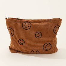 Load image into Gallery viewer, ACCITY - SIMPLE SMILEY FACE LARGE COSMETIC BAG_CWAB1036: Beige / (OS) 1

