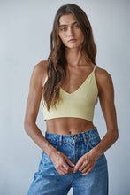 Load image into Gallery viewer, By Together - S1003 | Seamless Ribbed Triangle Chest Spaghetti Strap Brami: White / ML

