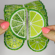 Load image into Gallery viewer, TEELUX - 2.5" LIME  (2 Options) -  Embroidered Hat Patch: Full GLITTER
