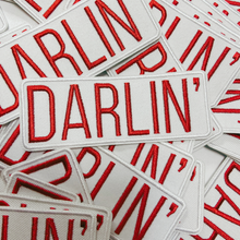 Load image into Gallery viewer, TEELUX - 4" Darlin' in Red  -  Embroidered Hat Patch: QTY 1
