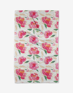 Geometry - Pink Peony Tea Towel