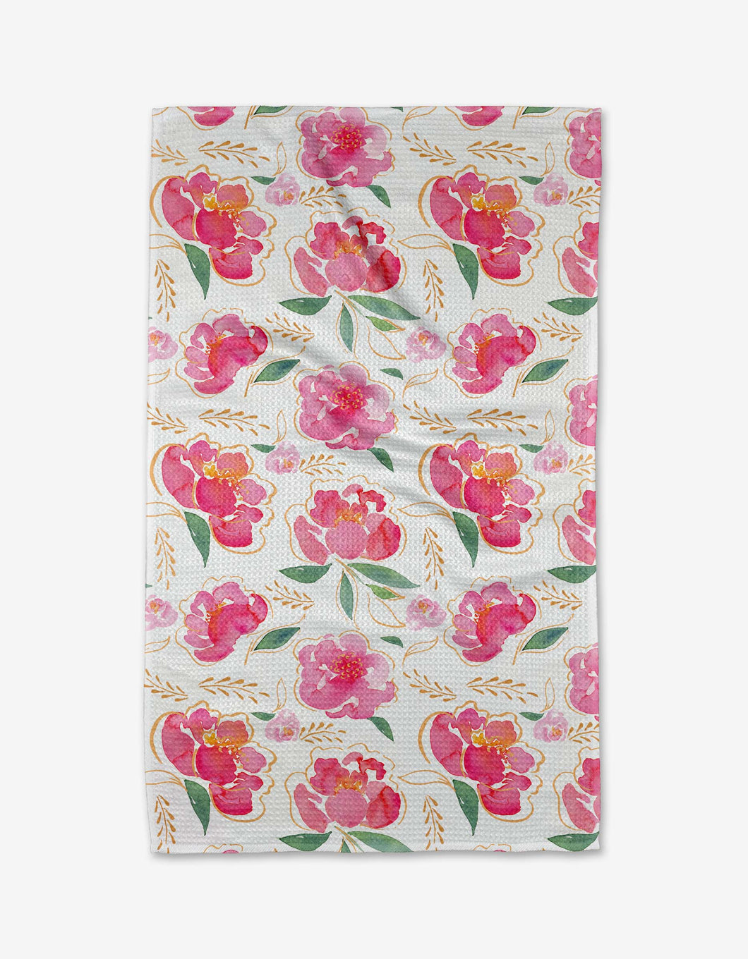 Geometry - Pink Peony Tea Towel
