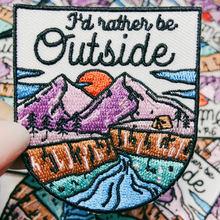 Load image into Gallery viewer, TEELUX - 2.5" I'd Rather be OUTSIDE - Embroidered Hat Patch: Embroidered Patch
