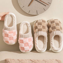 Load image into Gallery viewer, ACCITY - CHECKERED FUZZY WARMIES SLIPPERS- SIZE 6
