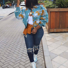 Load image into Gallery viewer, ACCITY - FLORAL SWEATER CARDIGAN FALL CLOTHING WOMENS_CWOCO0094: BLACKROSE / (XL) 1
