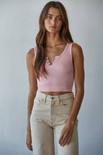 Load image into Gallery viewer, By Together - S1102N | Henley Ribbed Modal Tank: Tomato / SM
