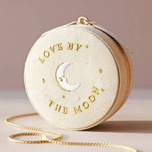 Load image into Gallery viewer, Lisa Angel - Sun and Moon Embroidered Round Jewellery Case in Beige
