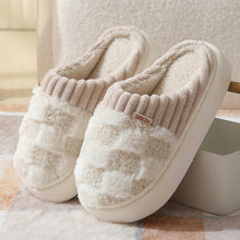 Load image into Gallery viewer, ACCITY - CHECKERED FUZZY WARMIES SLIPPERS- SIZE 6
