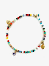 Load image into Gallery viewer, Karli Buxton - Rainbow Beaded Anklet with Charms
