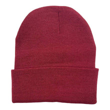 Load image into Gallery viewer, The Park Wholesale - Beanies Caps Toboggan Cuffed Soft Knit in Bulk Multi-Color Plain Blank Wholesale: Wine
