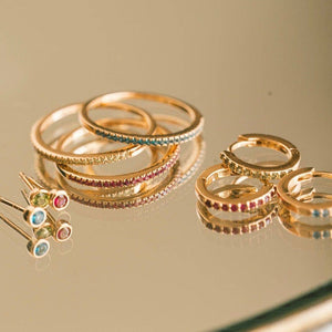 Made By Mary - August Birthstone Stacking Ring: Gold Vermeil / 6