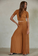 Load image into Gallery viewer, By Together - W1657 | Knit Acrylic Sweater Ribbed Short Sleeve Crop Top: Taupe / L

