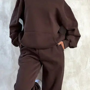 ROSA CLOTHING - Basic Hoodie & Drawstring Sweatpants Set