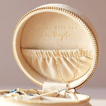 Load image into Gallery viewer, Lisa Angel - Sun and Moon Embroidered Round Jewellery Case in Beige
