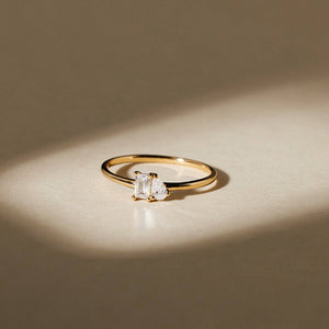 Made By Mary - Toi et Moi Ring: Gold Vermeil / 7