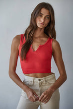 Load image into Gallery viewer, By Together - S1102N | Henley Ribbed Modal Tank: Powder Pink / ML
