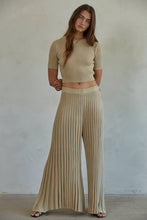 Load image into Gallery viewer, By Together - W1658 | Knit Acrylic Sweater Ribbed Flare Pants: Camel / L
