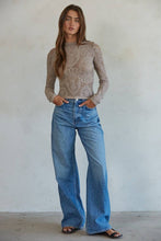 Load image into Gallery viewer, By Together - S1228 | Knit Seamless Jacquard Mock Neck Long Sleeve Top: Cream / ML
