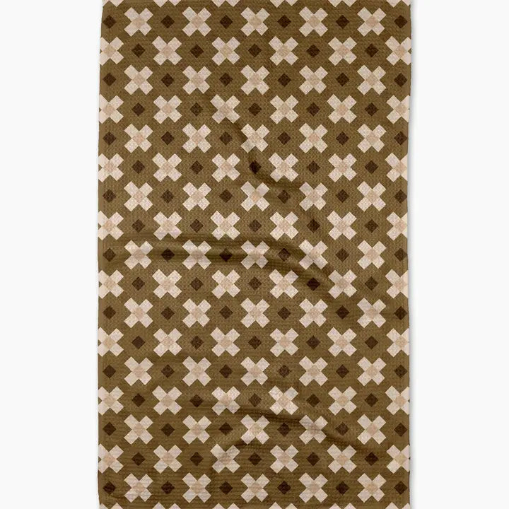 Geometry- Olive Geo Tea Towel