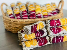 Load image into Gallery viewer, Picki Nicki - White Sage w/ Dried Rose Petals Smudge Sticks in Bulk
