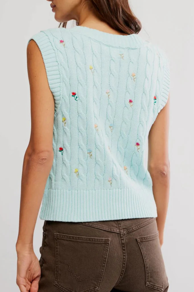 PLUMERIA FLORAL V / BLUE GLASS COMBO