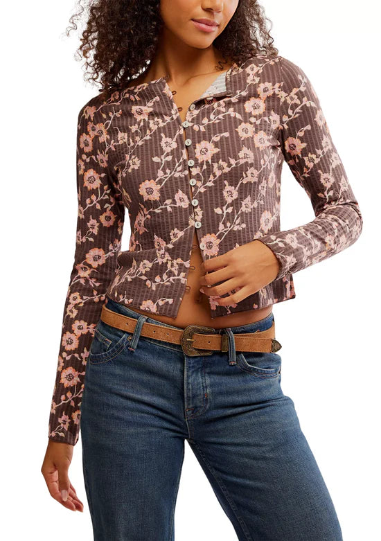 TILLY LONG SLEEVE - PRINT / FRENCH CHOCOLATE COM
