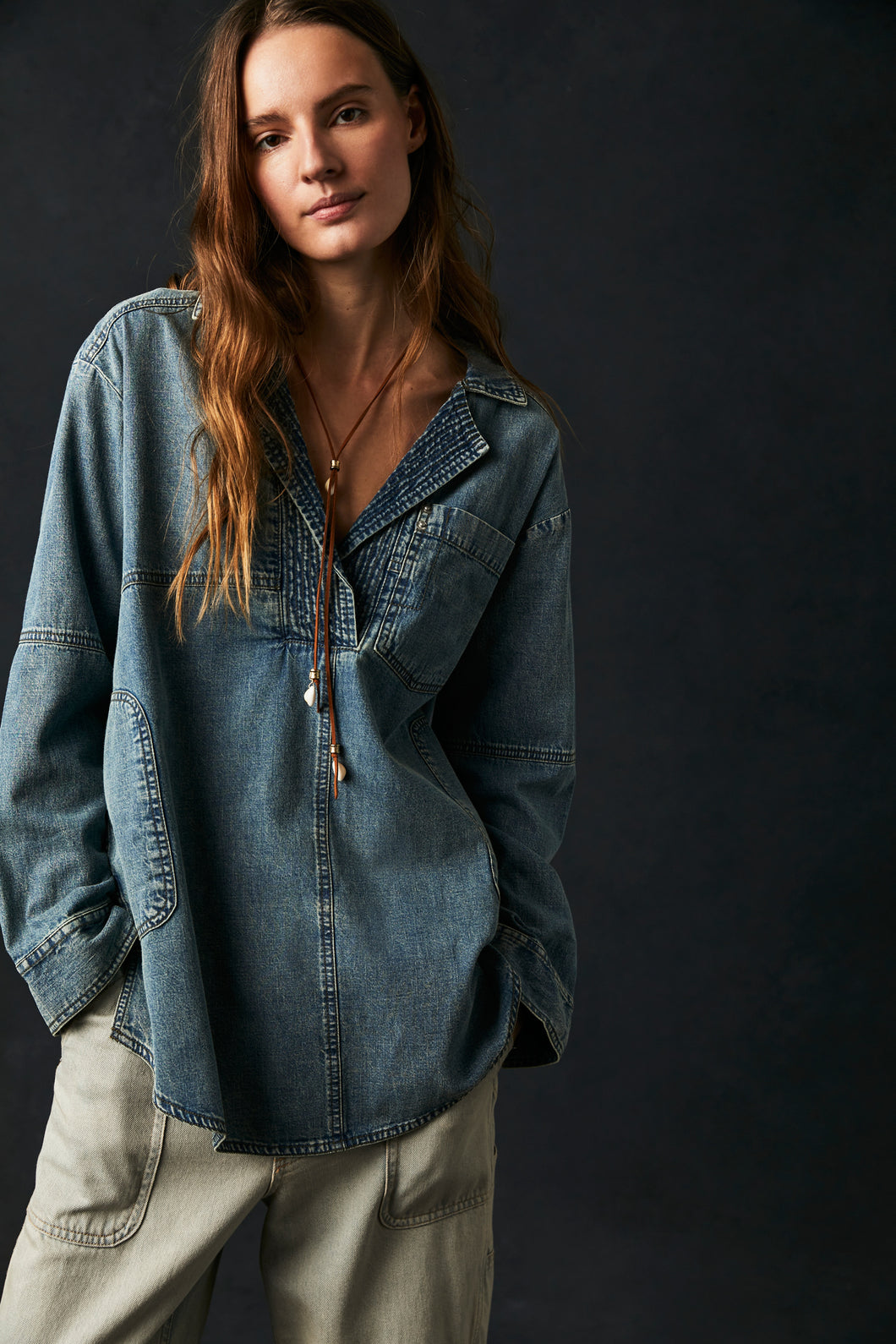 FREE PEOPLE - Peyton Denim Pullover