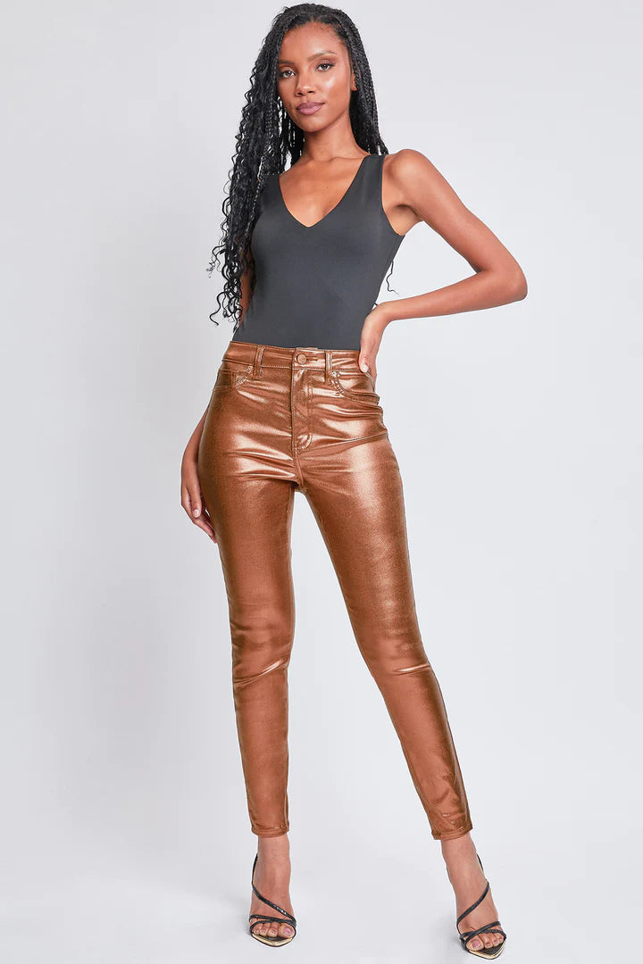 YMI - Copper Metallic Skinny Jeans