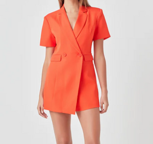 Endless Rose - Short Sleeve Blazer Romper