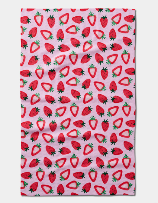Geometry Kitchen Tea Towel - Sweet Strawberry