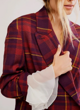 Load image into Gallery viewer, Dean Tartan-Plum Combo Blazer - Free People
