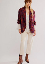 Load image into Gallery viewer, Dean Tartan-Plum Combo Blazer - Free People
