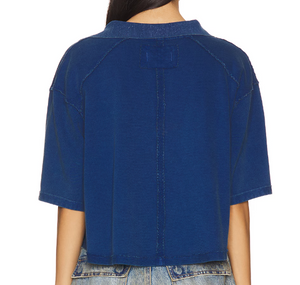 FREE PEOPLE - Bell Weather Blue Polo (Copy) (Copy) (Copy)