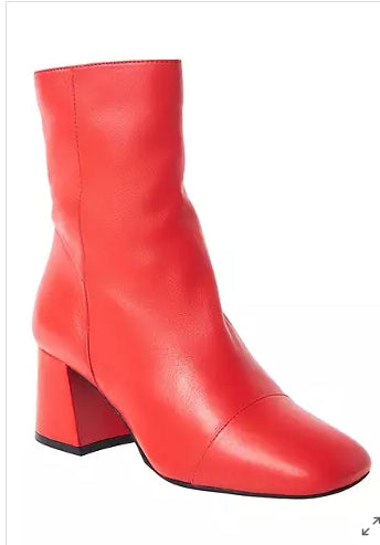 Free People - Red Leather Wisteria Ankle Boot