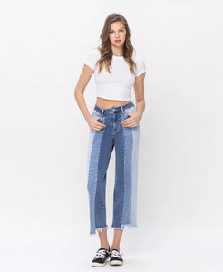 VERVET - Exhilarate High Rise Crop Wide Leg Jeans