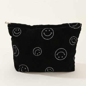 ACCITY - SIMPLE SMILEY FACE LARGE COSMETIC BAG_CWAB1036: Yellow / (OS) 1