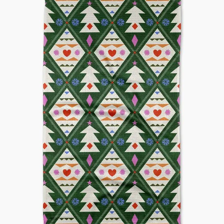 Geometry- Nordic Christmas Tea Towel