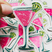 Load image into Gallery viewer, TEELUX - 3"  Pink Cocktail  - Embroidered Hat Patch: QTY 1
