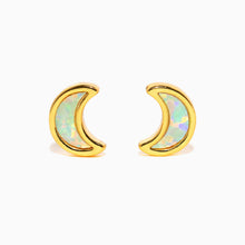 Load image into Gallery viewer, Girls Crew - Mini Opal Moon Studs: Gold

