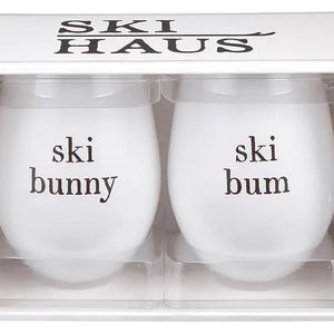 SANTA BARBARA DESIGN STUDIO - Ski Bunny/Ski Bum Wine Glasses - Set of 2