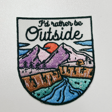 Load image into Gallery viewer, TEELUX - 2.5" I'd Rather be OUTSIDE - Embroidered Hat Patch: Embroidered Patch
