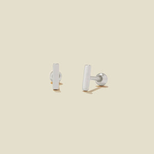 Made By Mary - Mini Bar Stud Earrings: Gold Vermeil