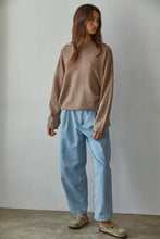 Load image into Gallery viewer, By Together - W2114 | Knit Sweater Rolled Round Neck Pullover Top: Baby Pink / M
