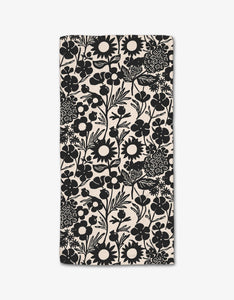 Geometry - Black Flower  Garden Bar Towel