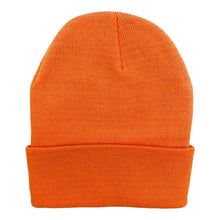 Load image into Gallery viewer, The Park Wholesale - Beanies Caps Toboggan Cuffed Soft Knit in Bulk Multi-Color Plain Blank Wholesale: Orange
