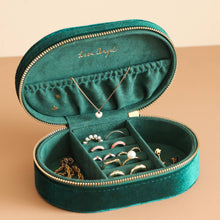 Load image into Gallery viewer, Lisa Angel - Starry Night Printed Velvet Oval Jewellery Case in Teal
