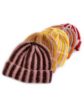 Load image into Gallery viewer, Funkyrel® Atzbranding Limited - Haila - Color-block Striped Cuffed Knitted Beanie - Warm &amp; Stylish: Pink
