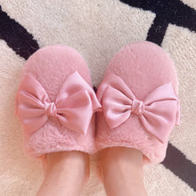 Load image into Gallery viewer, Ellison+Young - Satin Shine Fur Cozy Lounge Slippers: Pink / L/XL
