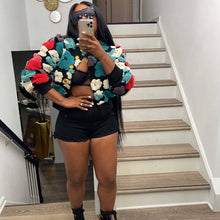 Load image into Gallery viewer, ACCITY - FLORAL SWEATER CARDIGAN FALL CLOTHING WOMENS_CWOCO0094: BLACKBLUE / (S) 1
