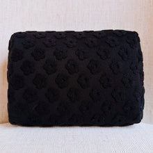 Load image into Gallery viewer, Ellison+Young - Embossed Daisy Blossom Cosmetic Case: Black
